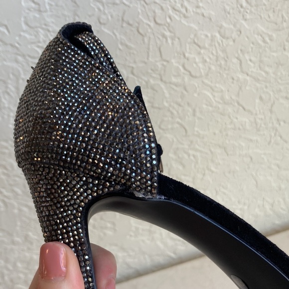 Steve Madden black kisha leather suede sequins heels - Picture 11 of 13